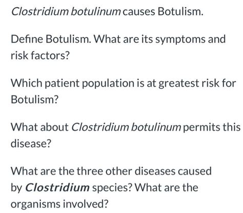 botulism definition quizlet